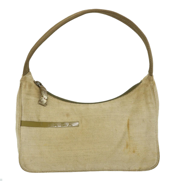 PRADA Sports Hand Bag Canvas Beige Khaki Auth as096 - Picture 13 of 16